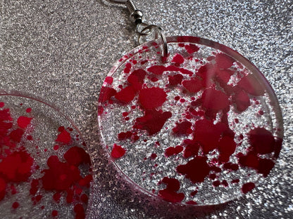 Blood Splatter Earrings: Laser Cut Acrylic Halloween Bloody Splashes, Halloween, Murder, Victim, Corpse, Crime, Best Gifts for Her/Him/Them