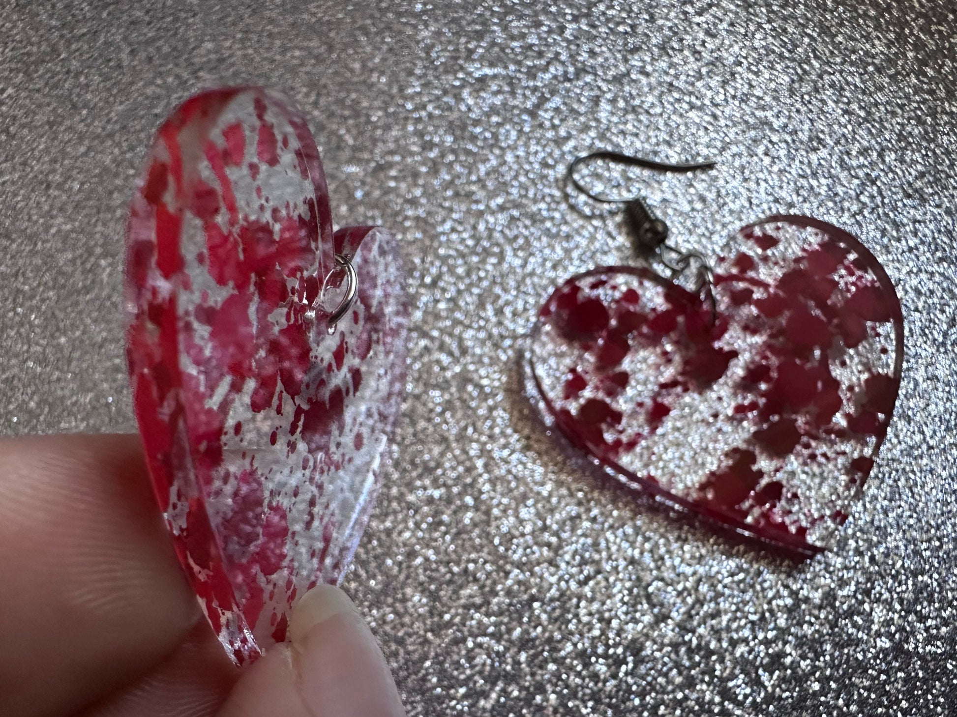 Blood Splatter Earrings: Laser Cut Acrylic Halloween Bloody Splashes, Halloween, Murder, Victim, Corpse, Crime, Best Gifts for Her/Him/Them