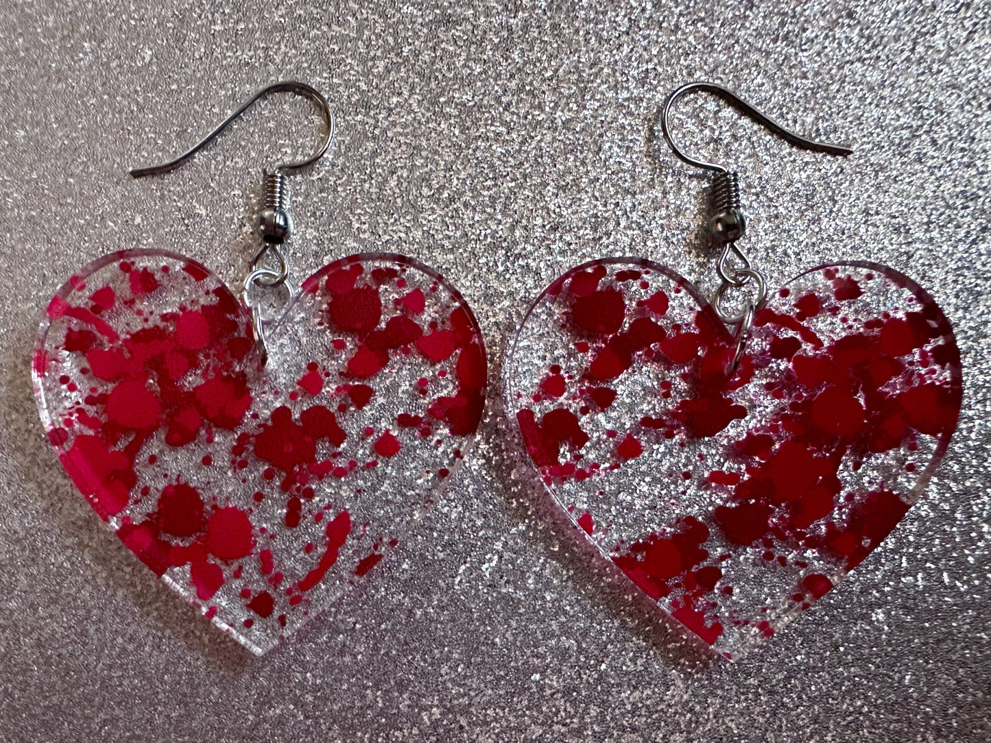Blood Splatter Earrings: Laser Cut Acrylic Halloween Bloody Splashes, Halloween, Murder, Victim, Corpse, Crime, Best Gifts for Her/Him/Them