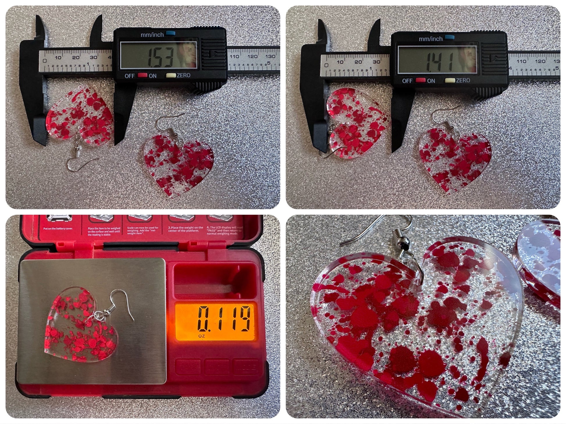 Blood Splatter Earrings: Laser Cut Acrylic Halloween Bloody Splashes, Halloween, Murder, Victim, Corpse, Crime, Best Gifts for Her/Him/Them