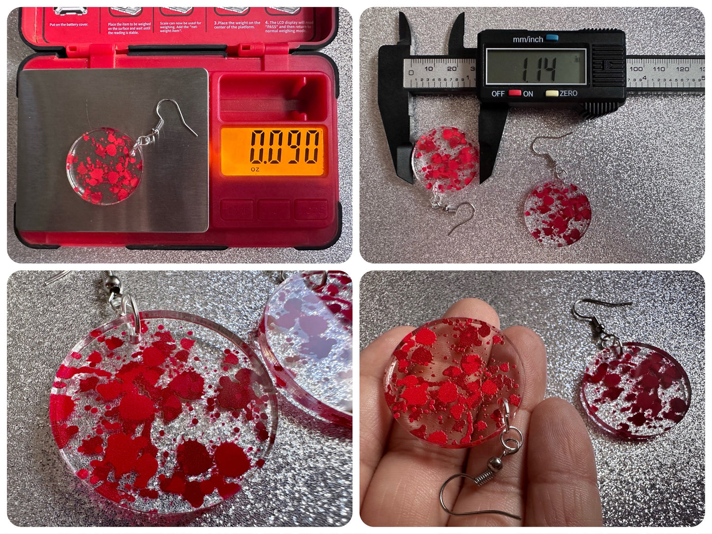 Blood Splatter Earrings: Laser Cut Acrylic Halloween Bloody Splashes, Halloween, Murder, Victim, Corpse, Crime, Best Gifts for Her/Him/Them