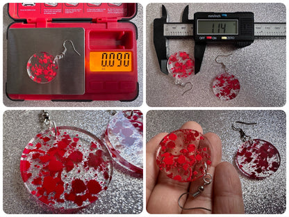 Blood Splatter Earrings: Laser Cut Acrylic Halloween Bloody Splashes, Halloween, Murder, Victim, Corpse, Crime, Best Gifts for Her/Him/Them
