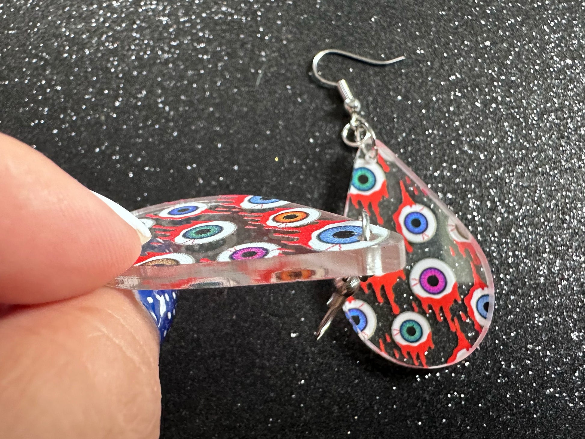 Bloody Eyeball Earrings: Laser Cut Acrylic Eyes, Bleeding Eyeballs, Horror, Scary, Anatomy, Halloween, Gag Gift, Best Gifts for Her/Him/Them