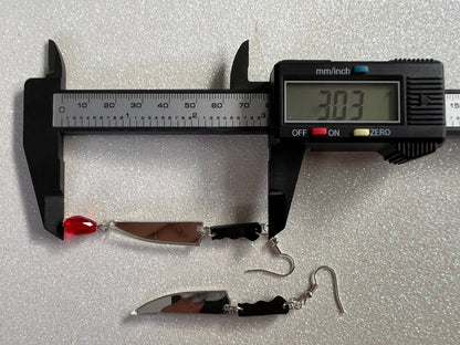 Bloody Knife Earrings: Halloween, Scary, Horror, Murder, Laser Cut Acrylic Knives Mirrored, Axe, Best Gifts for Her/Him/Them