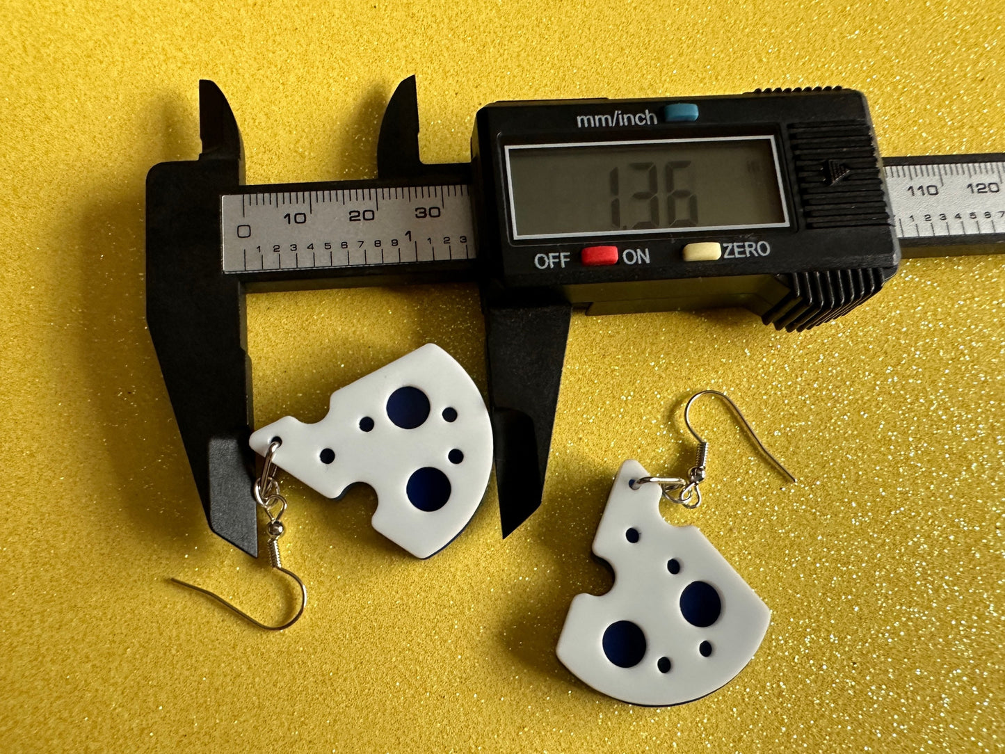 Blue Cheese Slice Earrings: Laser Cut Acrylic Cheese, Dairy, Cow, Swiss Cheese, Slices, Food Earrings, Best Gifts for Her/Him/Them