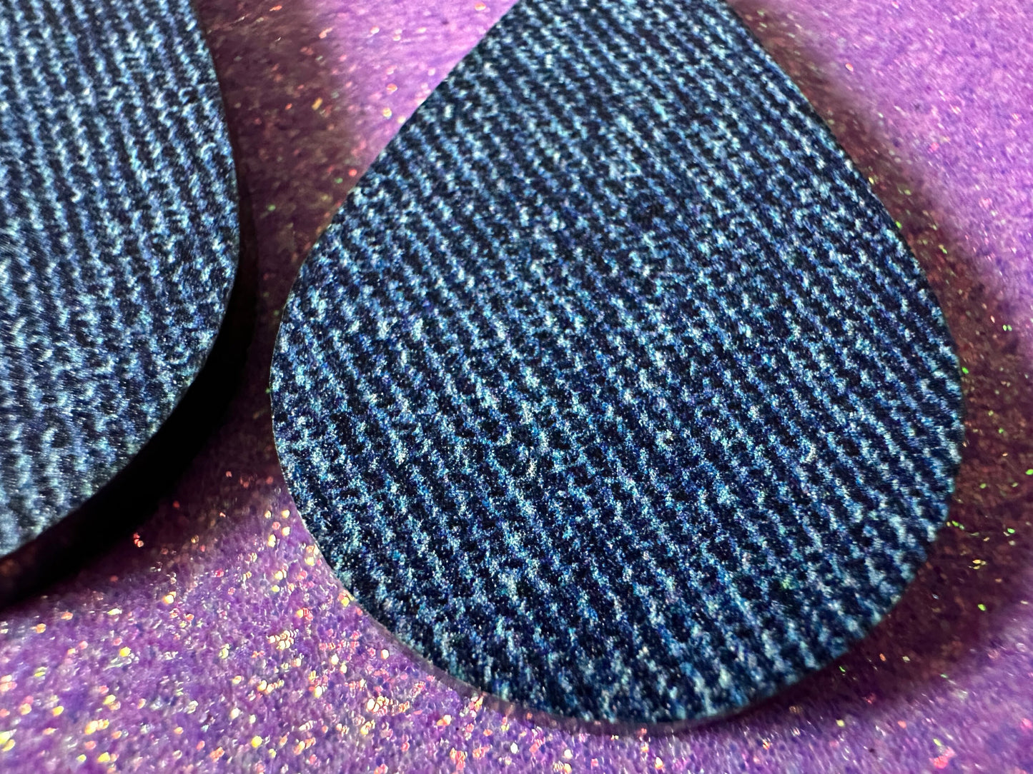Blue Denim Earrings: Faux Jean Fabric, Laser Cut Acrylic Jeans, Fashion, Clothes, Pants, Novelty Earrings, Best Gifts for Her/Him/Them