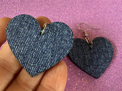 Blue Denim Earrings: Faux Jean Fabric, Laser Cut Acrylic Jeans, Fashion, Clothes, Pants, Novelty Earrings, Best Gifts for Her/Him/Them