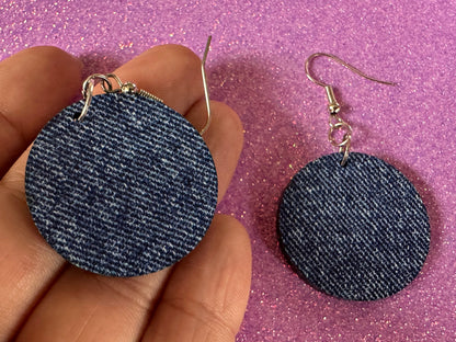 Blue Denim Earrings: Faux Jean Fabric, Laser Cut Acrylic Jeans, Fashion, Clothes, Pants, Novelty Earrings, Best Gifts for Her/Him/Them