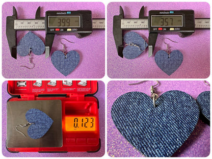 Blue Denim Earrings: Faux Jean Fabric, Laser Cut Acrylic Jeans, Fashion, Clothes, Pants, Novelty Earrings, Best Gifts for Her/Him/Them
