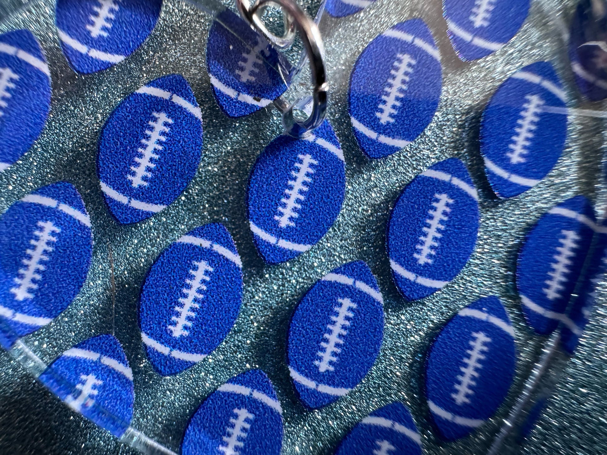 Blue Football Earrings: Laser Cut Acrylic Football Balls, American Football, Sports, NFL, Tailgate, Team, Sport, Best Gifts for Her/Him/Them
