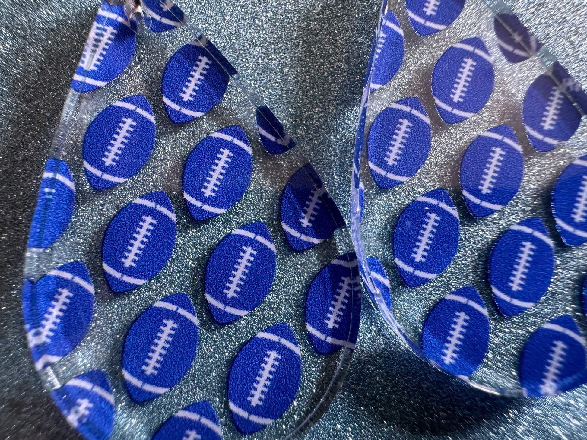 Blue Football Earrings: Laser Cut Acrylic Football Balls, American Football, Sports, NFL, Tailgate, Team, Sport, Best Gifts for Her/Him/Them
