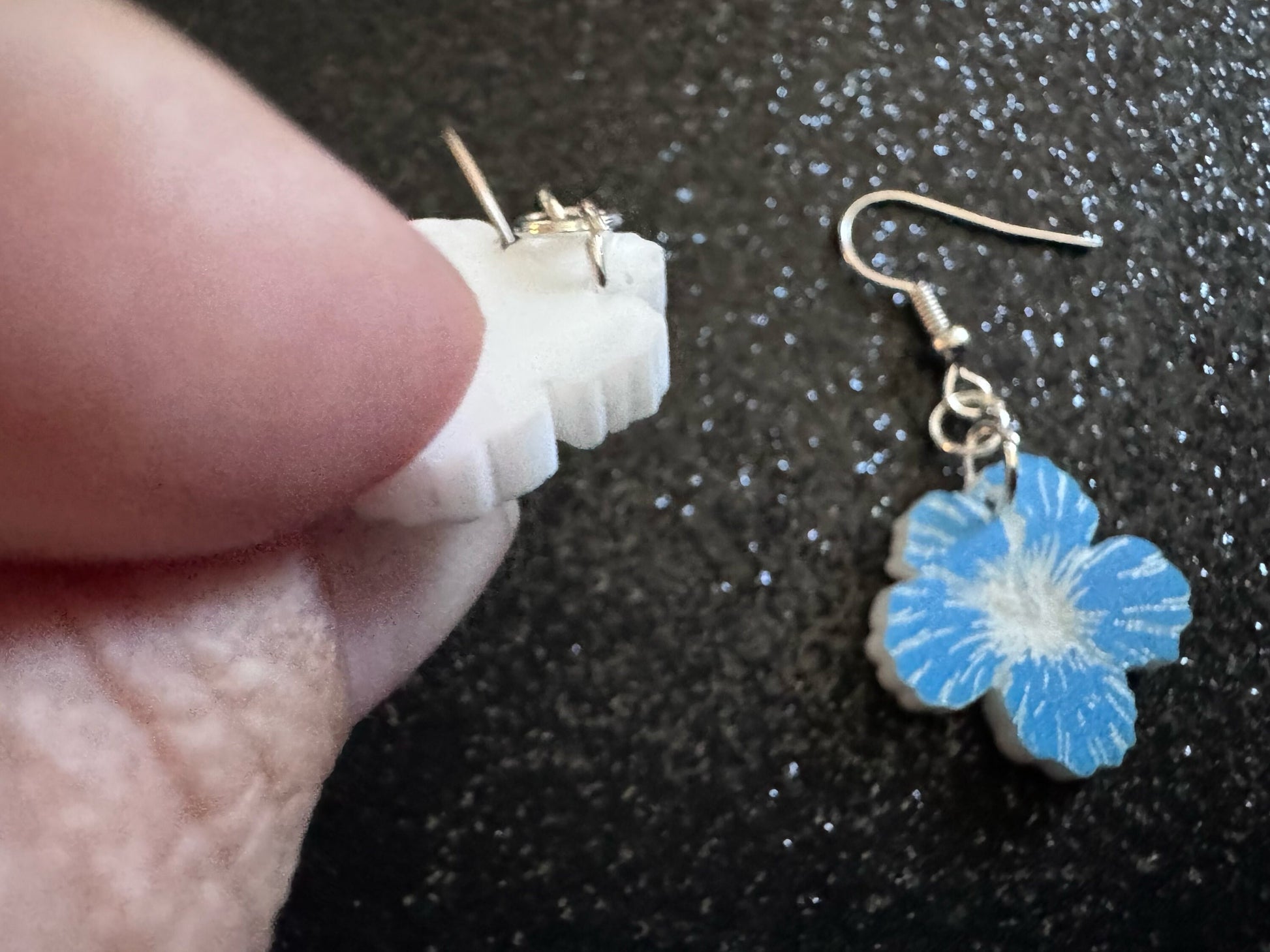 Blue Hibiscus Earrings: Laser Cut Acrylic Flowers, Floral, Flowers, Hawaii, Maui Strong, Summer Vibes, Best Gifts for Her/Him/Them