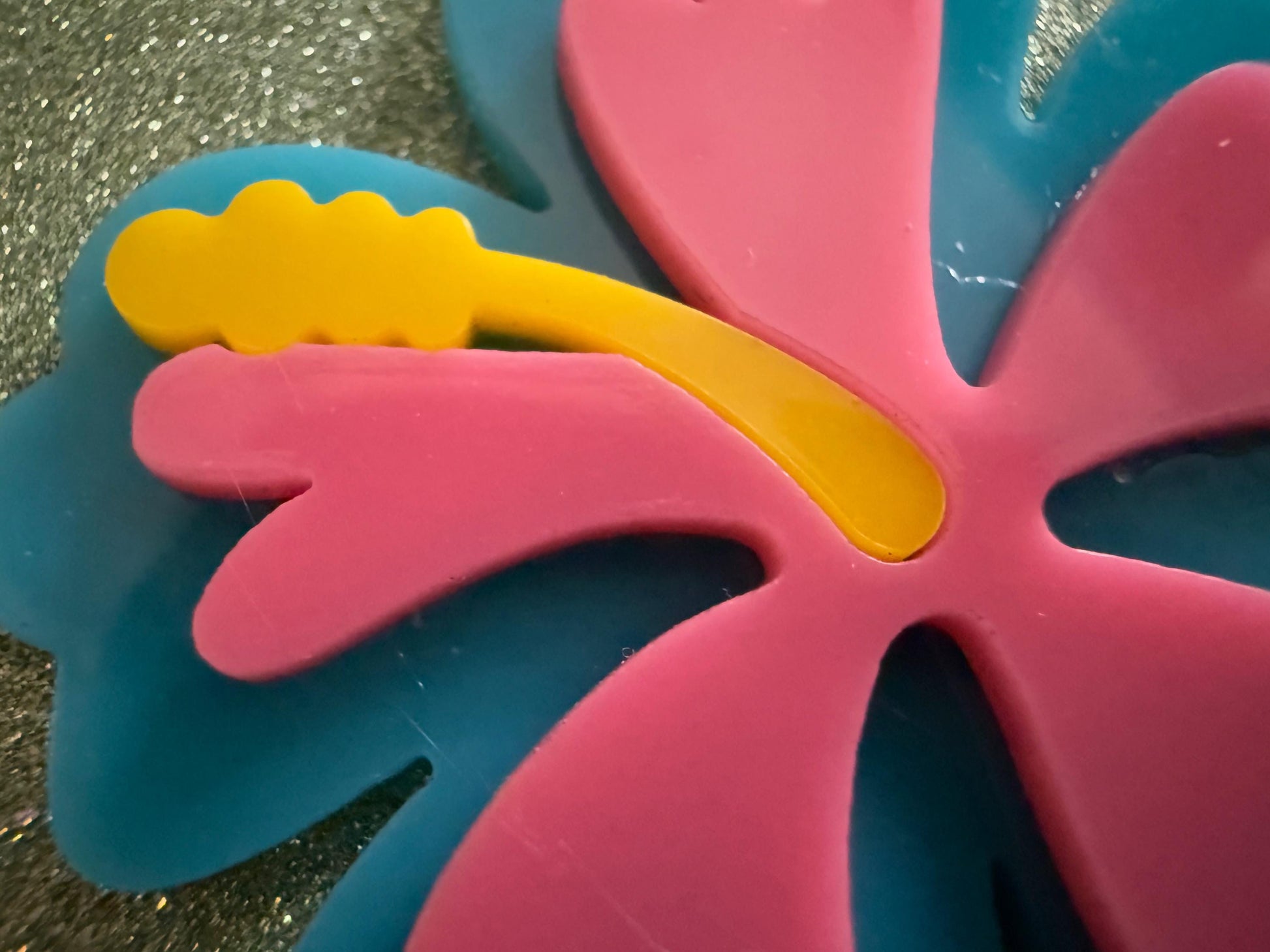 Blue Pink Hibiscus Earrings: Laser Cut Acrylic Flowers, Floral, Flower, Hawaii, Maui Strong, Summer Vibes, Best Gifts for Her/Him/Them