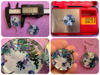 Blue & White Flower Earrings: Laser Cut Acrylic Flowers, Floral, Flowers, Plants, Bouquet, Summer Vibes, Best Gifts for Her/Him/Them
