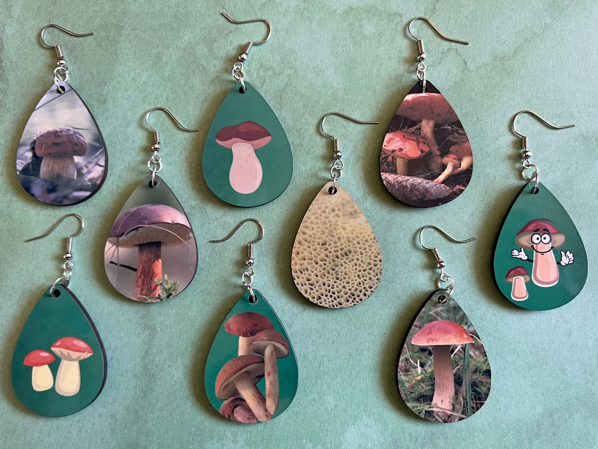 Bolete Mushroom Earrings: Mycology, Chanterelle, Morel, Amanita Mushroom Earrings, Mushroom Jewelry, Sublimated, Best Gifts for Her/Him/Them