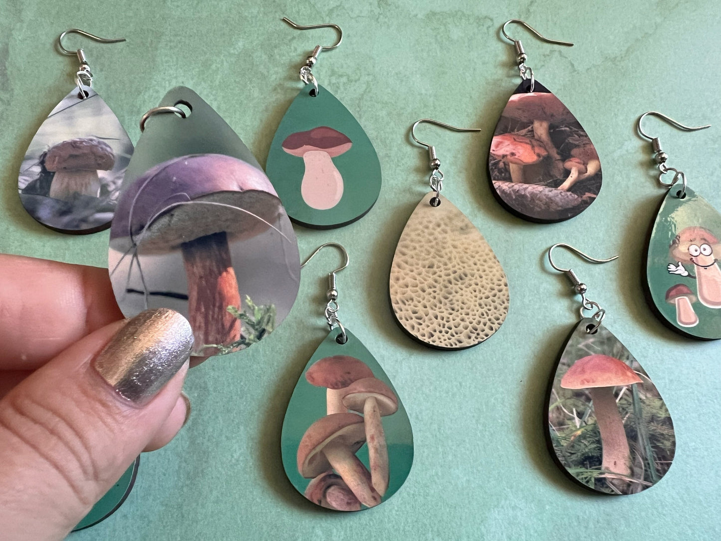 Bolete Mushroom Earrings: Mycology, Chanterelle, Morel, Amanita Mushroom Earrings, Mushroom Jewelry, Sublimated, Best Gifts for Her/Him/Them
