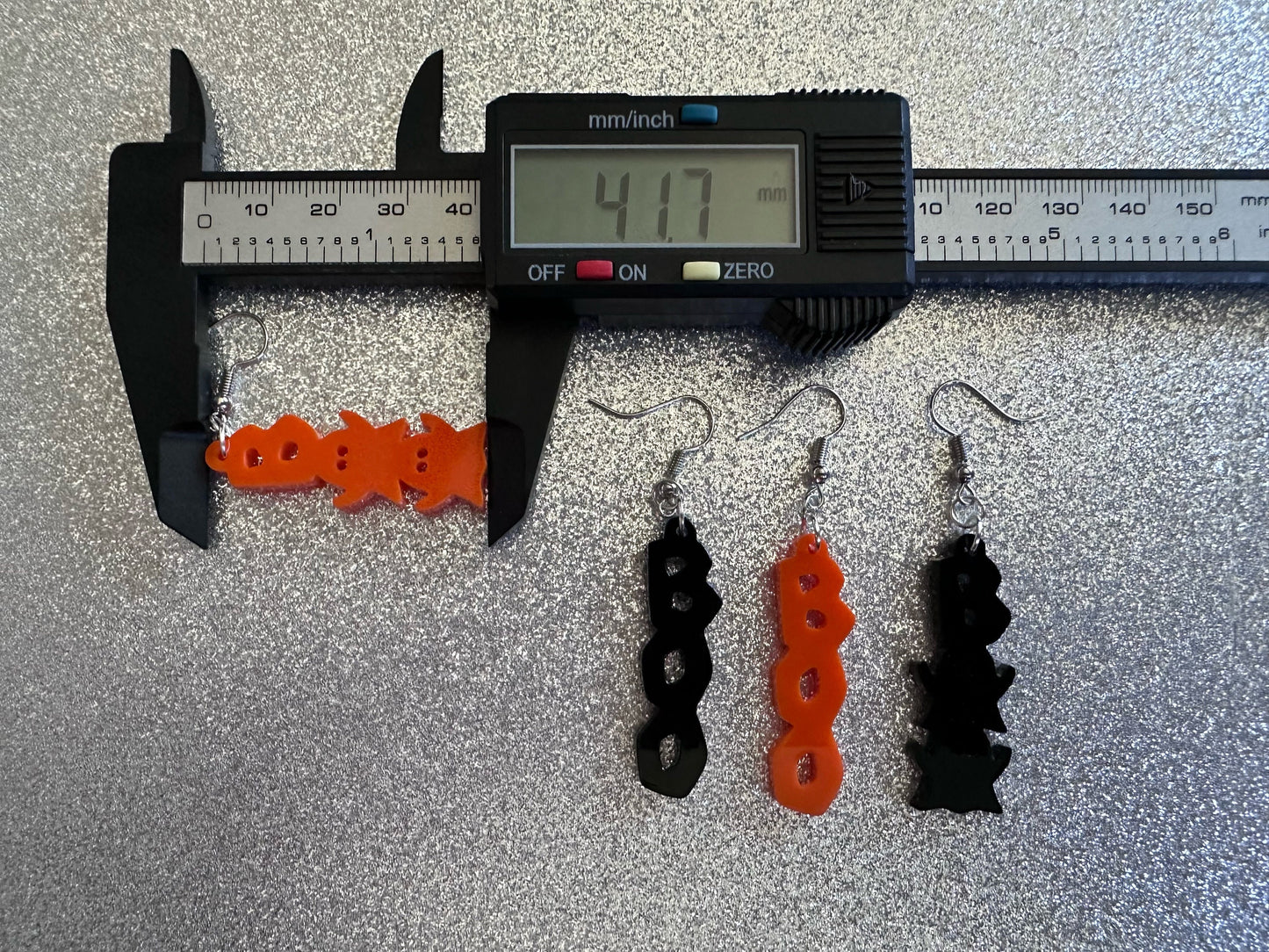 Boo & Boo Ghosts Earrings: Laser Cut Acrylic Halloween Text, Ghosts, Black, Orange, Scary, Spooktastic, Best Gifts for Her/Him/Them
