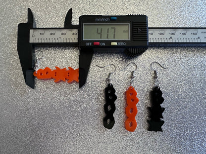 Boo & Boo Ghosts Earrings: Laser Cut Acrylic Halloween Text, Ghosts, Black, Orange, Scary, Spooktastic, Best Gifts for Her/Him/Them