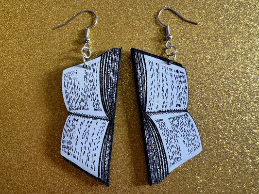 Book Earrings: Laser Cut Acrylic Books, Library, Reading, Read Books, Teacher, Back to School, Uni, Librarian, Best Gifts for Her/Him/Them