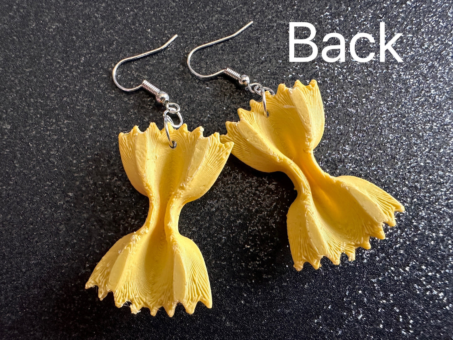 Bow Tie Pasta Earrings: 3D Printed Farfalle Earrings, Italian Food, Novelty Earrings, Butterfly Pasta, Best Gifts for Her/Him/Them