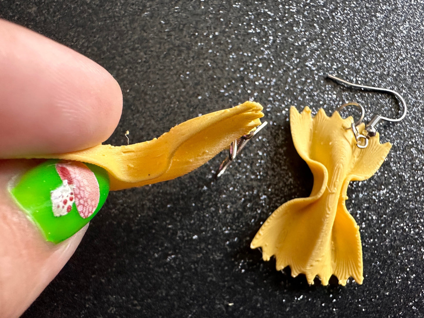 Bow Tie Pasta Earrings: 3D Printed Farfalle Earrings, Italian Food, Novelty Earrings, Butterfly Pasta, Best Gifts for Her/Him/Them