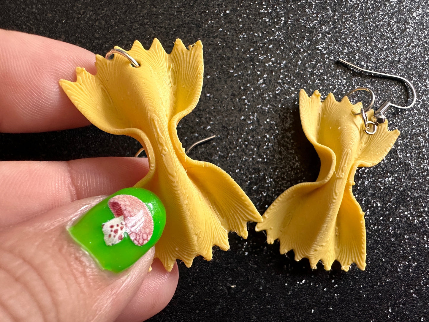 Bow Tie Pasta Earrings: 3D Printed Farfalle Earrings, Italian Food, Novelty Earrings, Butterfly Pasta, Best Gifts for Her/Him/Them