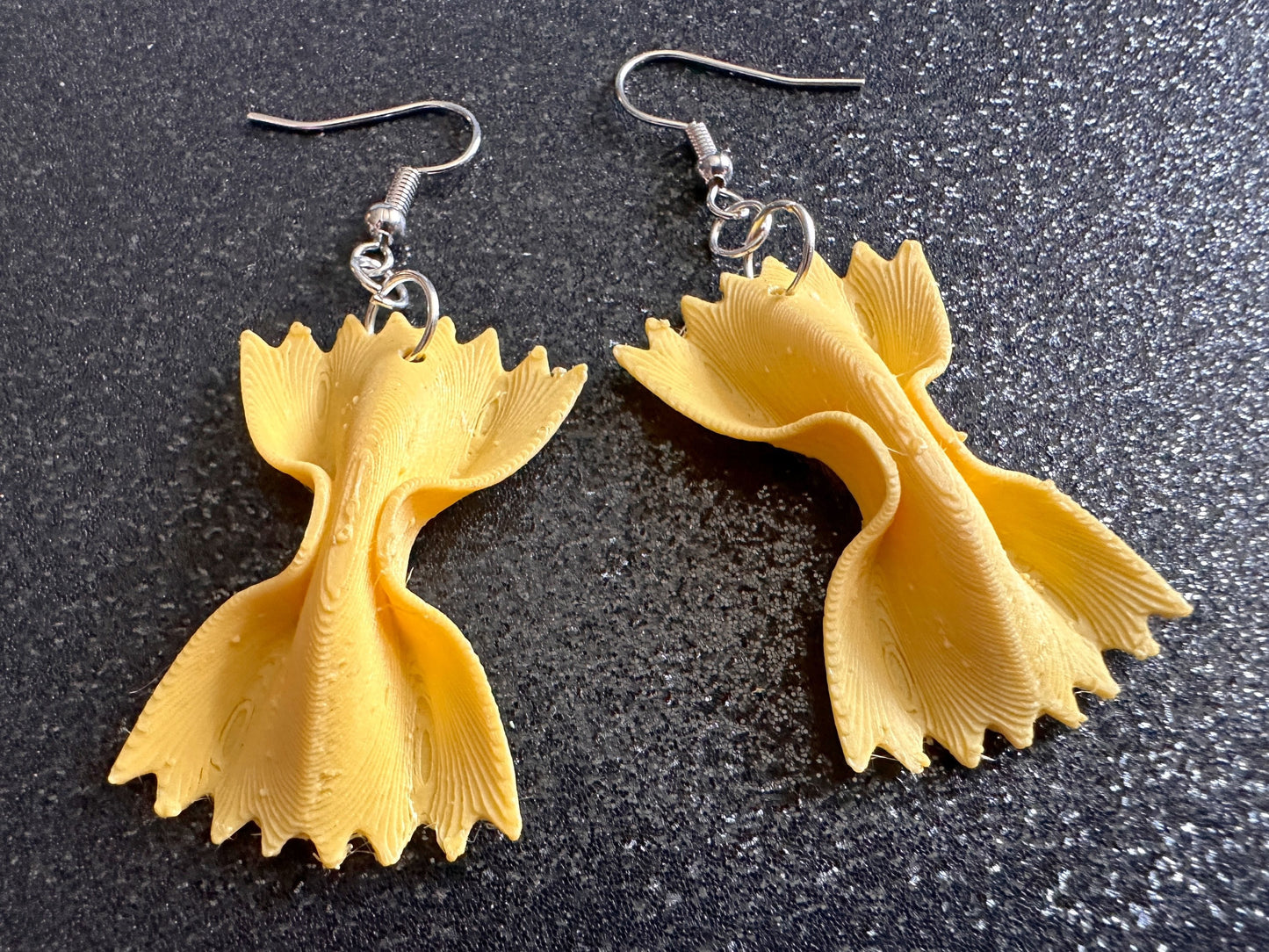 Bow Tie Pasta Earrings: 3D Printed Farfalle Earrings, Italian Food, Novelty Earrings, Butterfly Pasta, Best Gifts for Her/Him/Them