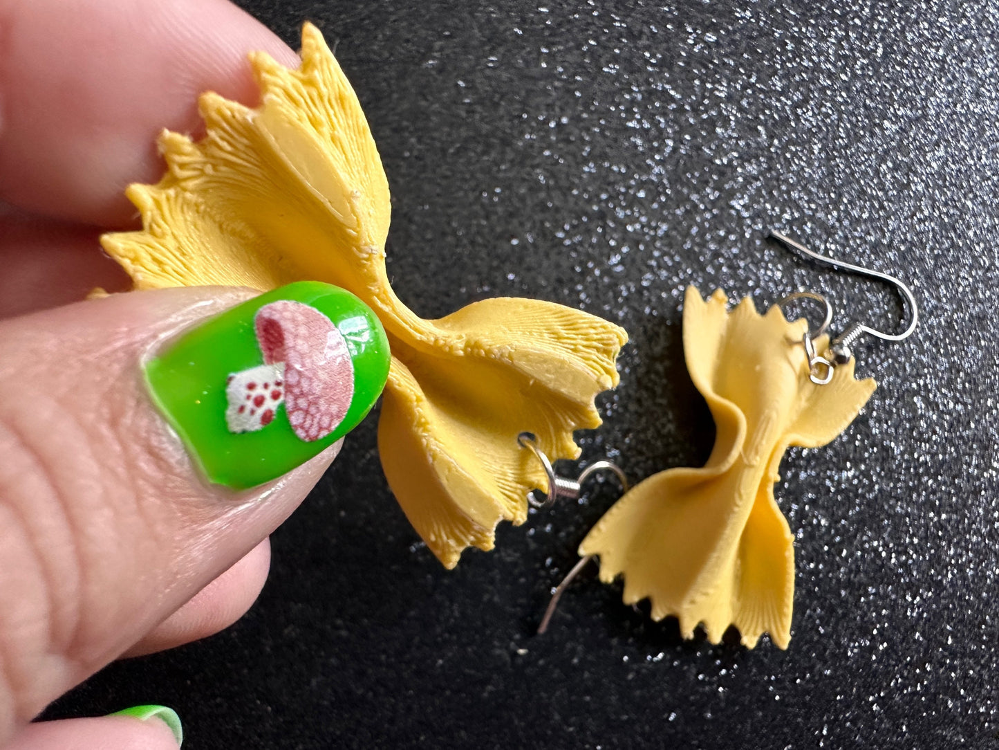 Bow Tie Pasta Earrings: 3D Printed Farfalle Earrings, Italian Food, Novelty Earrings, Butterfly Pasta, Best Gifts for Her/Him/Them
