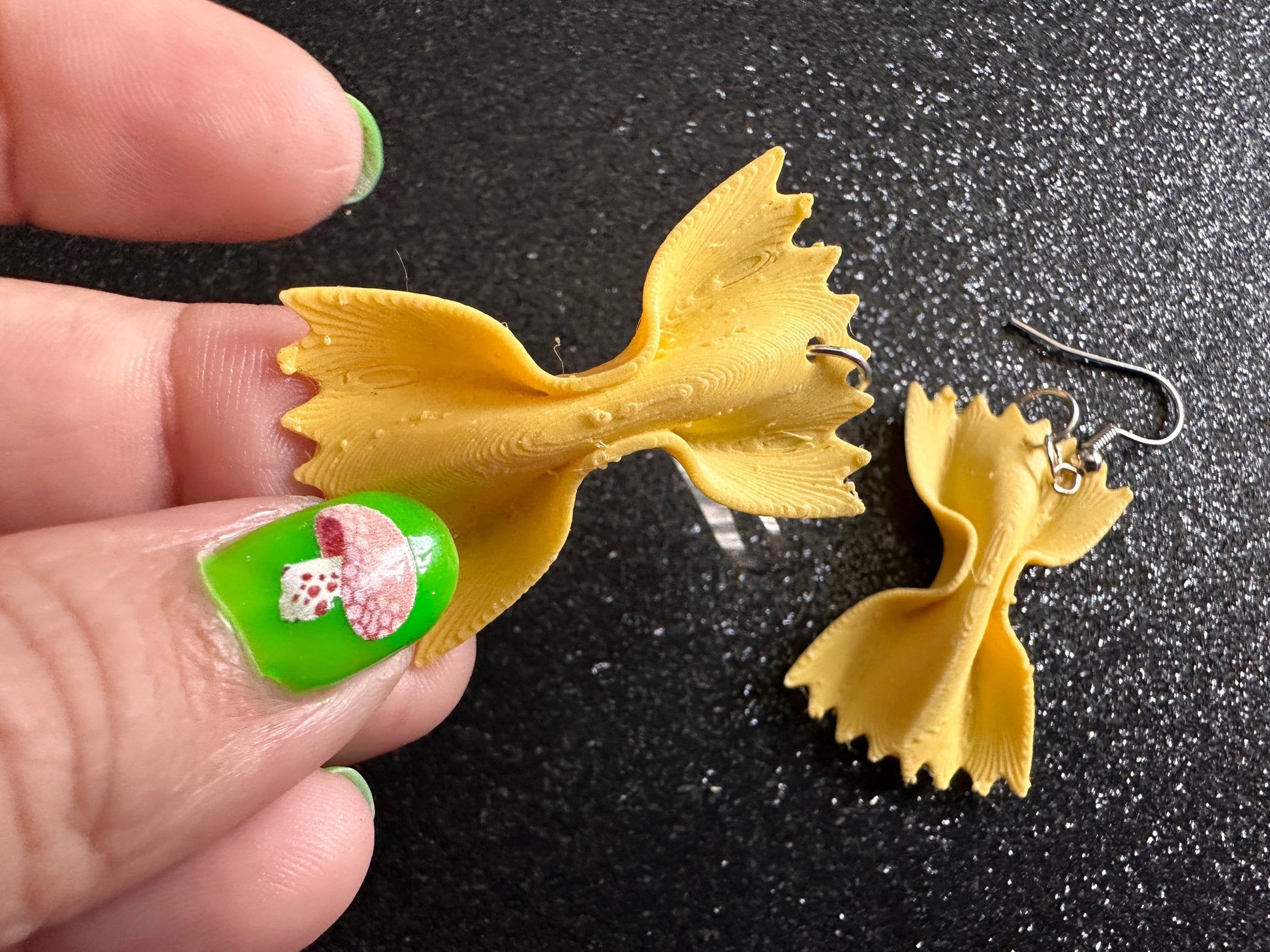 Bow Tie Pasta Earrings: 3D Printed Farfalle Earrings, Italian Food, Novelty Earrings, Butterfly Pasta, Best Gifts for Her/Him/Them