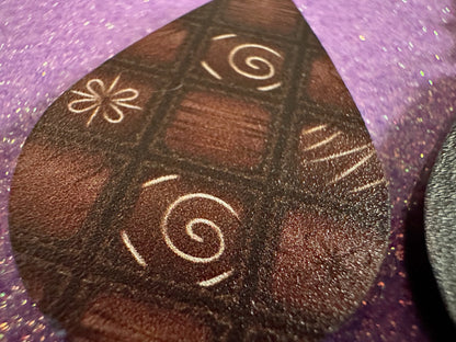 Box of Choclates Earrings: Laser Cut Acrylic Chocolate, Truffles, Gourmet, Candy, Valentine's Day, Dessert, Best Gifts for Her/Him/Them