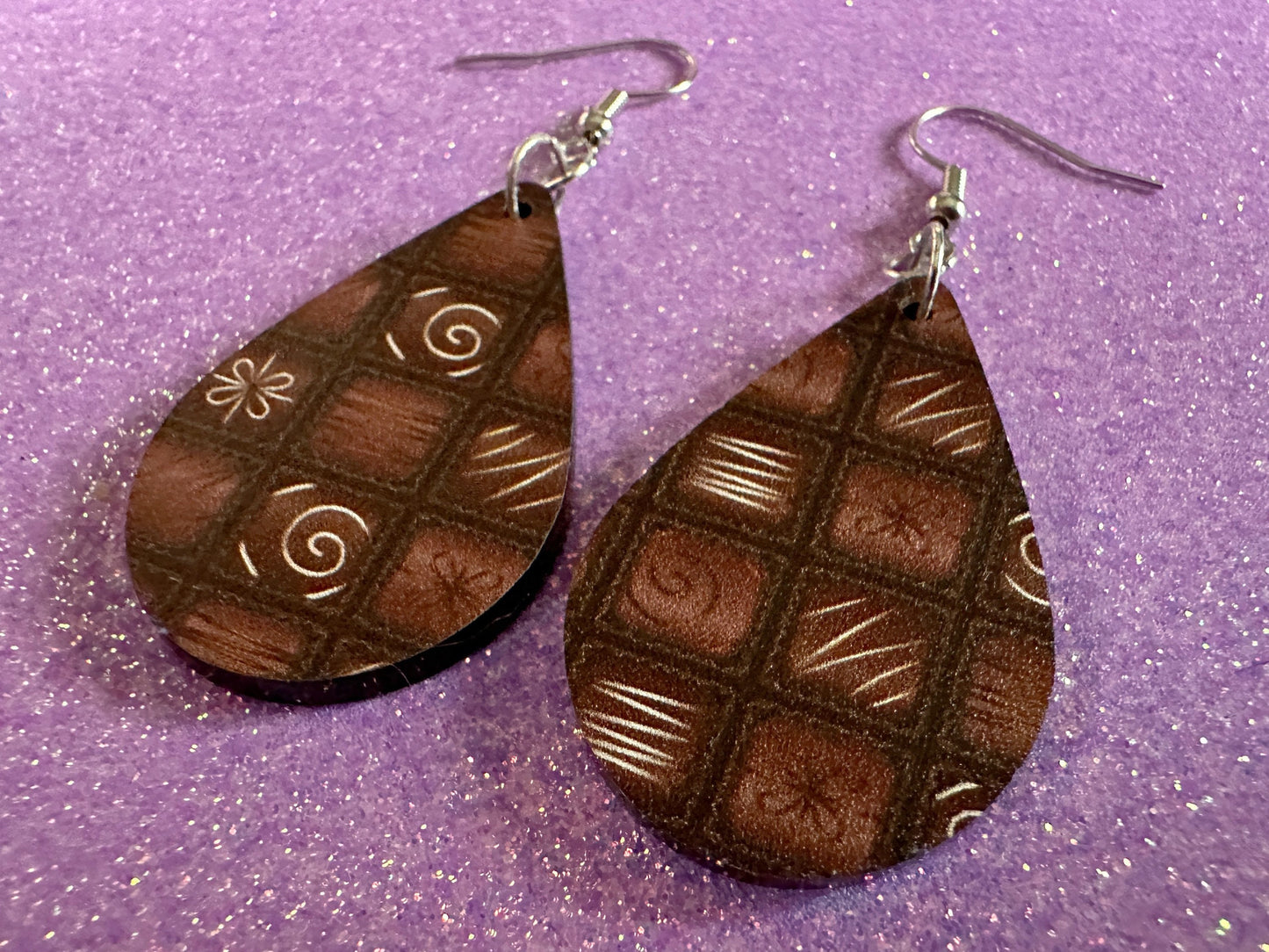 Box of Choclates Earrings: Laser Cut Acrylic Chocolate, Truffles, Gourmet, Candy, Valentine's Day, Dessert, Best Gifts for Her/Him/Them