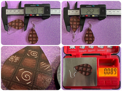 Box of Choclates Earrings: Laser Cut Acrylic Chocolate, Truffles, Gourmet, Candy, Valentine's Day, Dessert, Best Gifts for Her/Him/Them