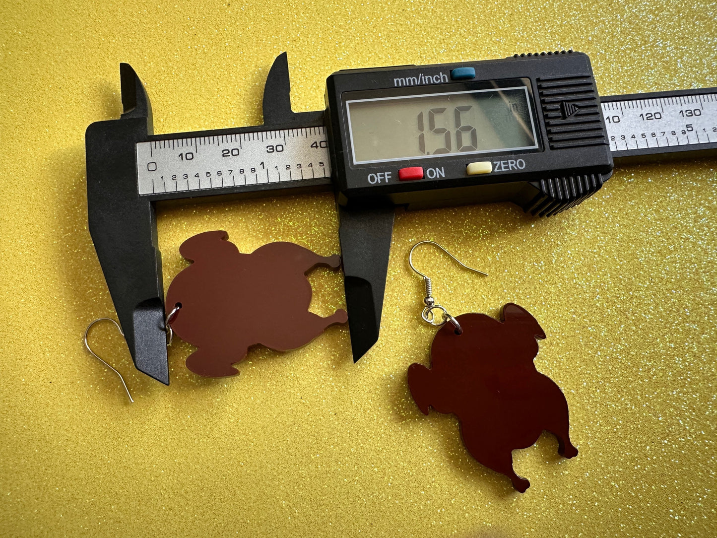 Broiled Turkey Earrings: Thanksgiving, Holiday, Laser Cut Acrylic Turkeys, Cooked, Prepared, Deep Fried Chicken, Best Gifts for Her/Him/Them