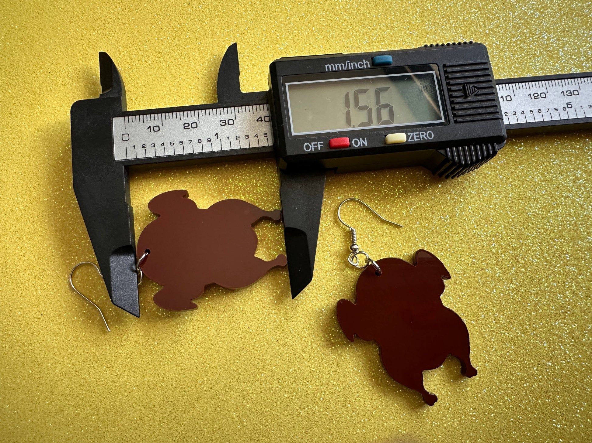 Broiled Turkey Earrings: Thanksgiving, Holiday, Laser Cut Acrylic Turkeys, Cooked, Prepared, Deep Fried Chicken, Best Gifts for Her/Him/Them