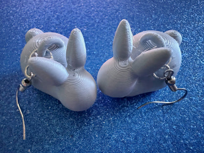 Bunny Earrings: 3D Printed Rabbit Earrings, Rodent, Cute Bunnies, Rabbits, Easter, Animals, Pets, Bun, Zoo, Best Gifts for Her/Him/Them