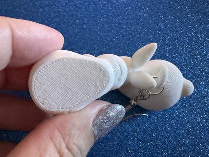 Bunny Earrings: 3D Printed Rabbit Earrings, Rodent, Cute Bunnies, Rabbits, Easter, Animals, Pets, Bun, Zoo, Best Gifts for Her/Him/Them