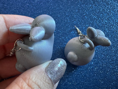 Bunny Earrings: 3D Printed Rabbit Earrings, Rodent, Cute Bunnies, Rabbits, Easter, Animals, Pets, Bun, Zoo, Best Gifts for Her/Him/Them