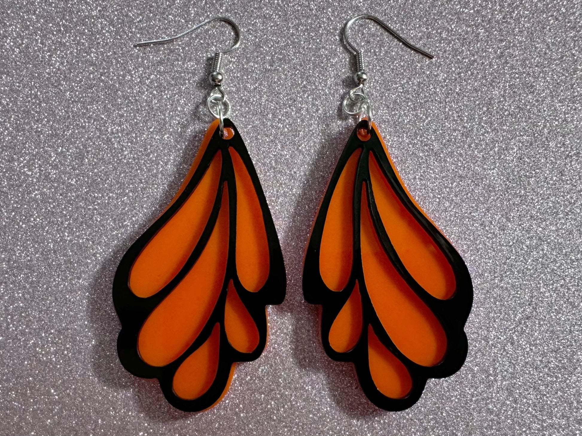 Butterfly Wing Earrings: Laser Cut Acrylic Butterflies, Summer, Monarch, Insects, Bugs, Orange Wings, Best Gifts for Her/Him/Them