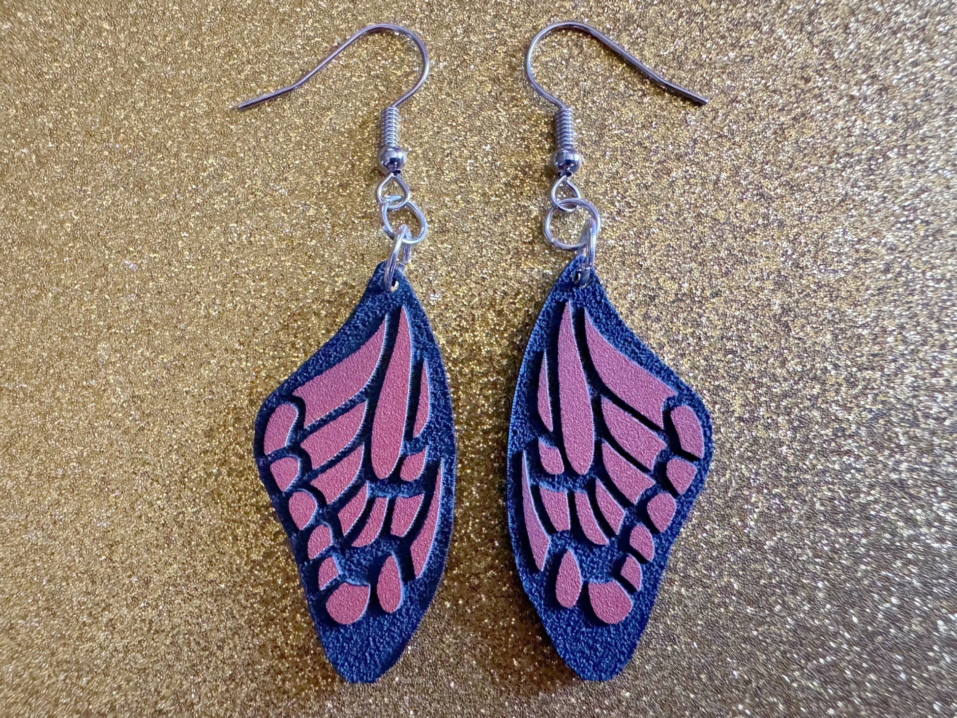 Butterfly Wing Earrings: Laser Cut Acrylic Butterflies, Summer, Monarch, Insects, Bugs, Orange Wings, Best Gifts for Her/Him/Them