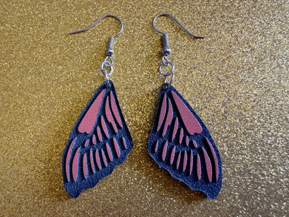 Butterfly Wing Earrings: Laser Cut Acrylic Butterflies, Summer, Monarch, Insects, Bugs, Orange Wings, Best Gifts for Her/Him/Them