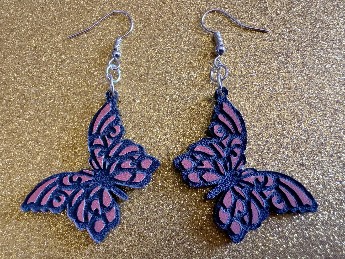Butterfly Wing Earrings: Laser Cut Acrylic Butterflies, Summer, Monarch, Insects, Bugs, Orange Wings, Best Gifts for Her/Him/Them