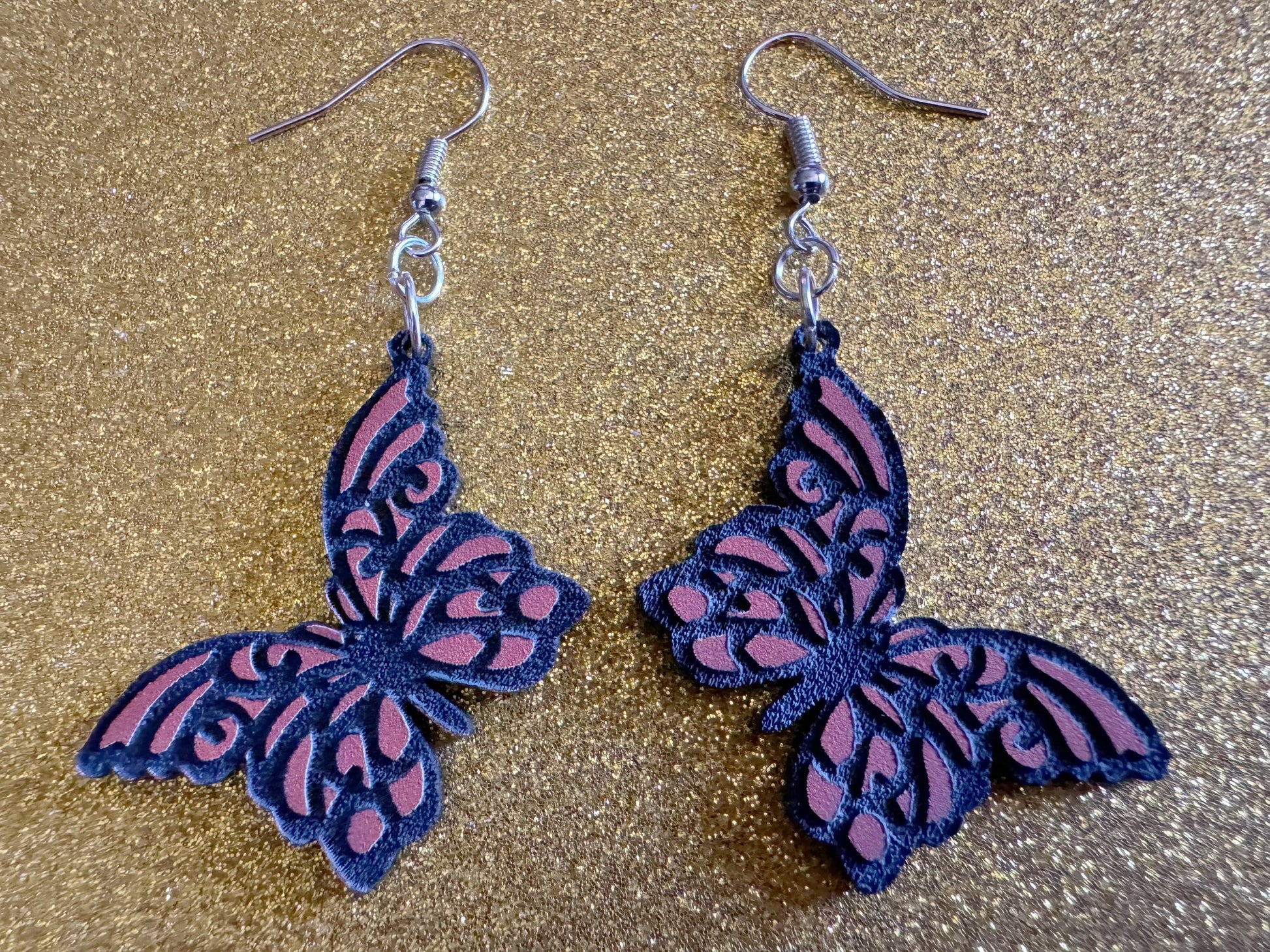 Butterfly Wing Earrings: Laser Cut Acrylic Butterflies, Summer, Monarch, Insects, Bugs, Orange Wings, Best Gifts for Her/Him/Them