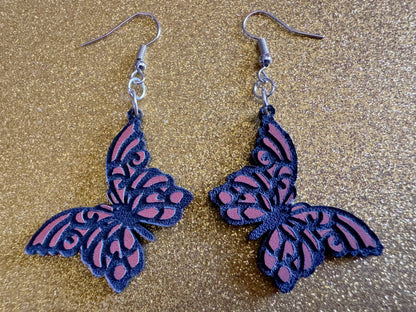 Butterfly Wing Earrings: Laser Cut Acrylic Butterflies, Summer, Monarch, Insects, Bugs, Orange Wings, Best Gifts for Her/Him/Them