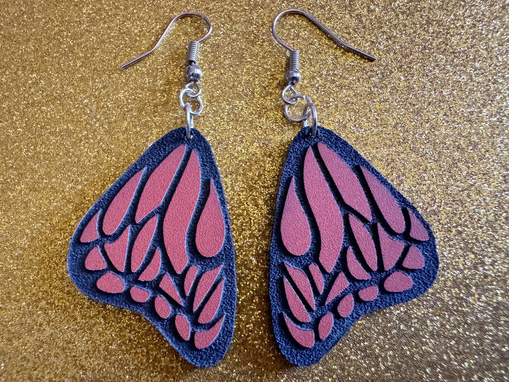Butterfly Wing Earrings: Laser Cut Acrylic Butterflies, Summer, Monarch, Insects, Bugs, Orange Wings, Best Gifts for Her/Him/Them