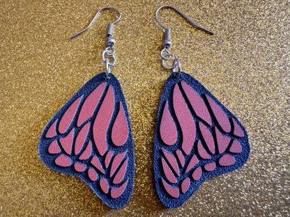 Butterfly Wing Earrings: Laser Cut Acrylic Butterflies, Summer, Monarch, Insects, Bugs, Orange Wings, Best Gifts for Her/Him/Them