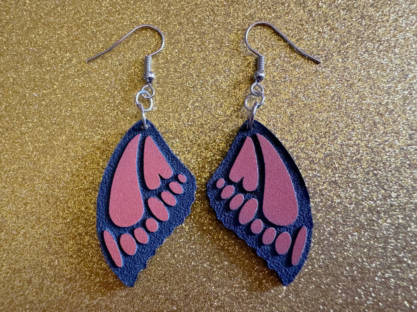 Butterfly Wing Earrings: Laser Cut Acrylic Butterflies, Summer, Monarch, Insects, Bugs, Orange Wings, Best Gifts for Her/Him/Them