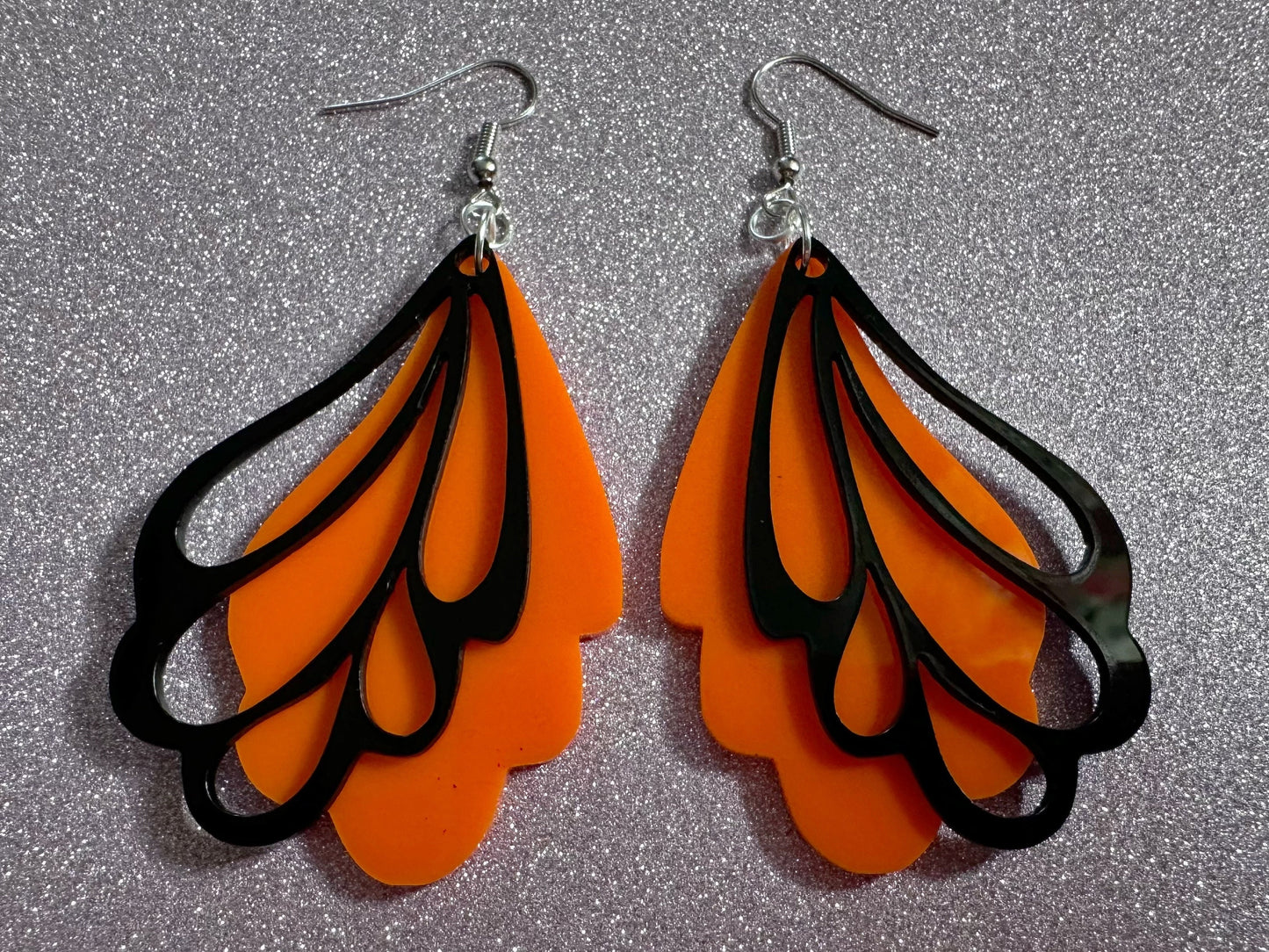 Butterfly Wing Earrings: Laser Cut Acrylic Butterflies, Summer, Monarch, Insects, Bugs, Orange Wings, Best Gifts for Her/Him/Them