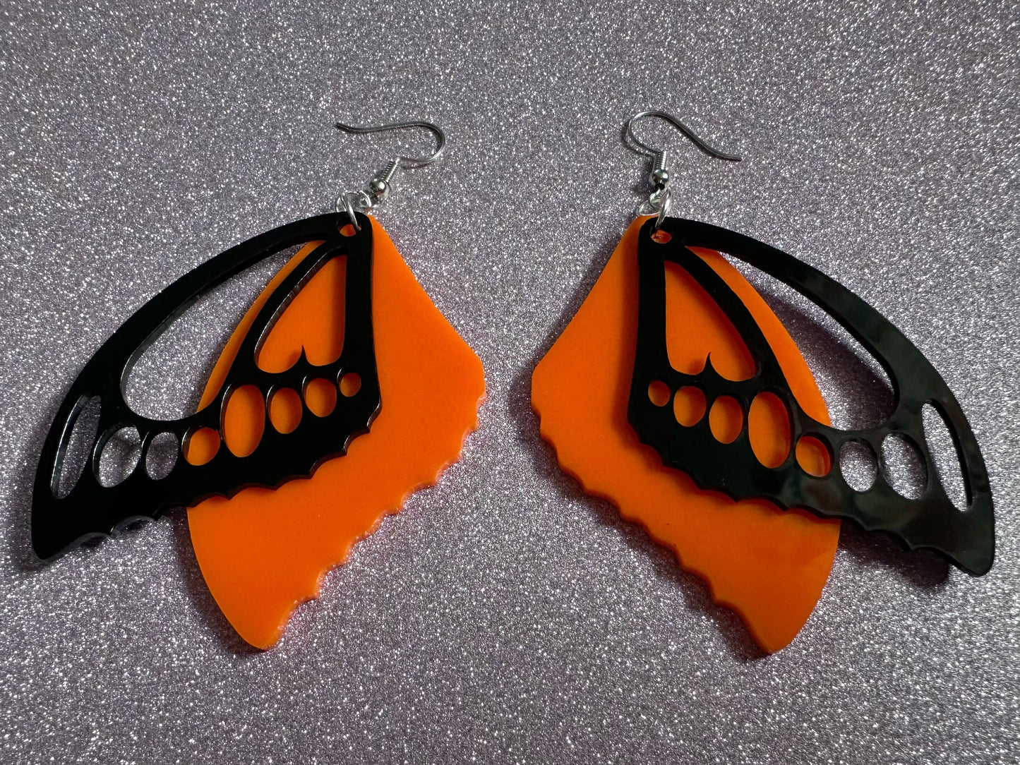 Butterfly Wing Earrings: Laser Cut Acrylic Butterflies, Summer, Monarch, Insects, Bugs, Orange Wings, Best Gifts for Her/Him/Them