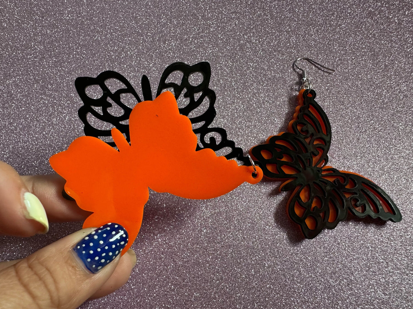 Butterfly Wing Earrings: Laser Cut Acrylic Butterflies, Summer, Monarch, Insects, Bugs, Orange Wings, Best Gifts for Her/Him/Them