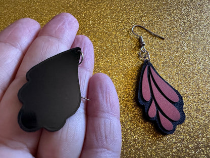 Butterfly Wing Earrings: Laser Cut Acrylic Butterflies, Summer, Monarch, Insects, Bugs, Orange Wings, Best Gifts for Her/Him/Them